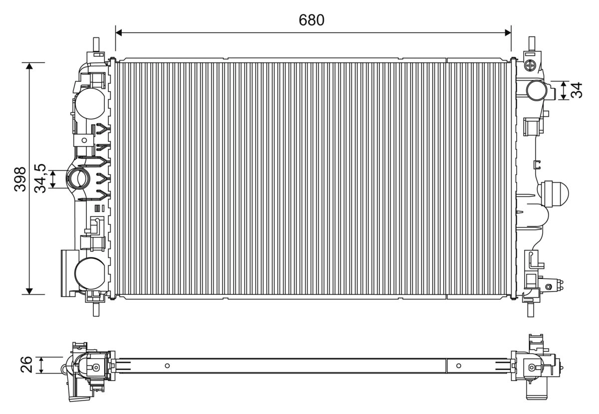 Radiator, engine cooling (701229)