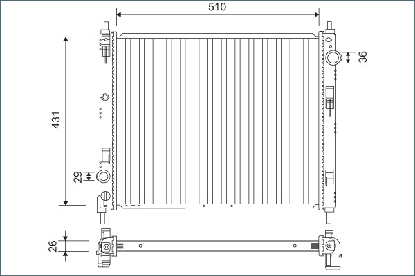 Radiator, engine cooling (701160)