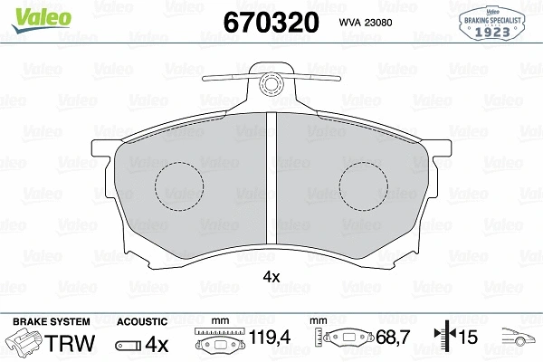 Brake Pad Set, disc brake (670320)