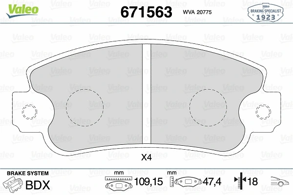 Brake Pad Set, disc brake (671563)