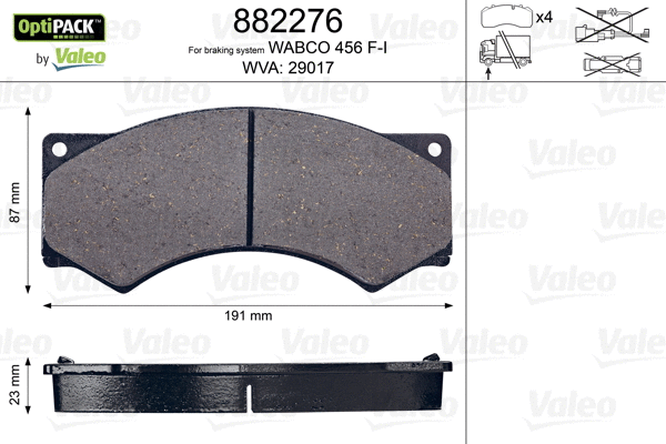 Brake Pad Set, disc brake (882276)