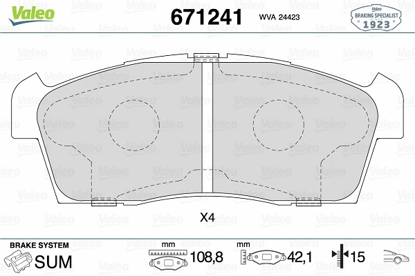 Brake Pad Set, disc brake (671241)