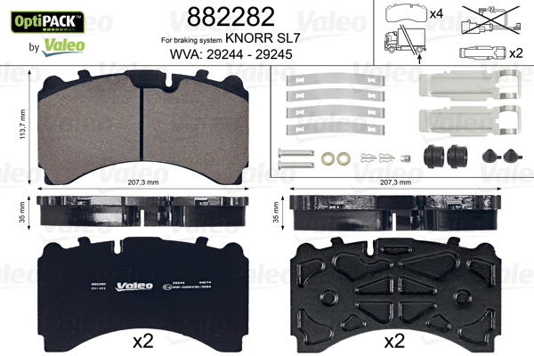 Brake Pad Set, disc brake (882282)