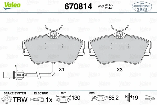 Brake Pad Set, disc brake (670814)