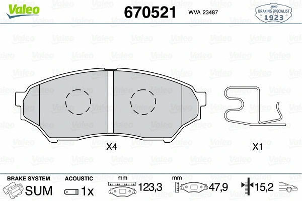 Brake Pad Set, disc brake (670521)