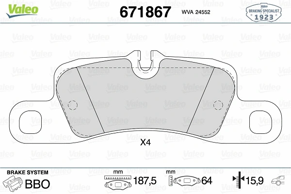 Brake Pad Set, disc brake (671867)