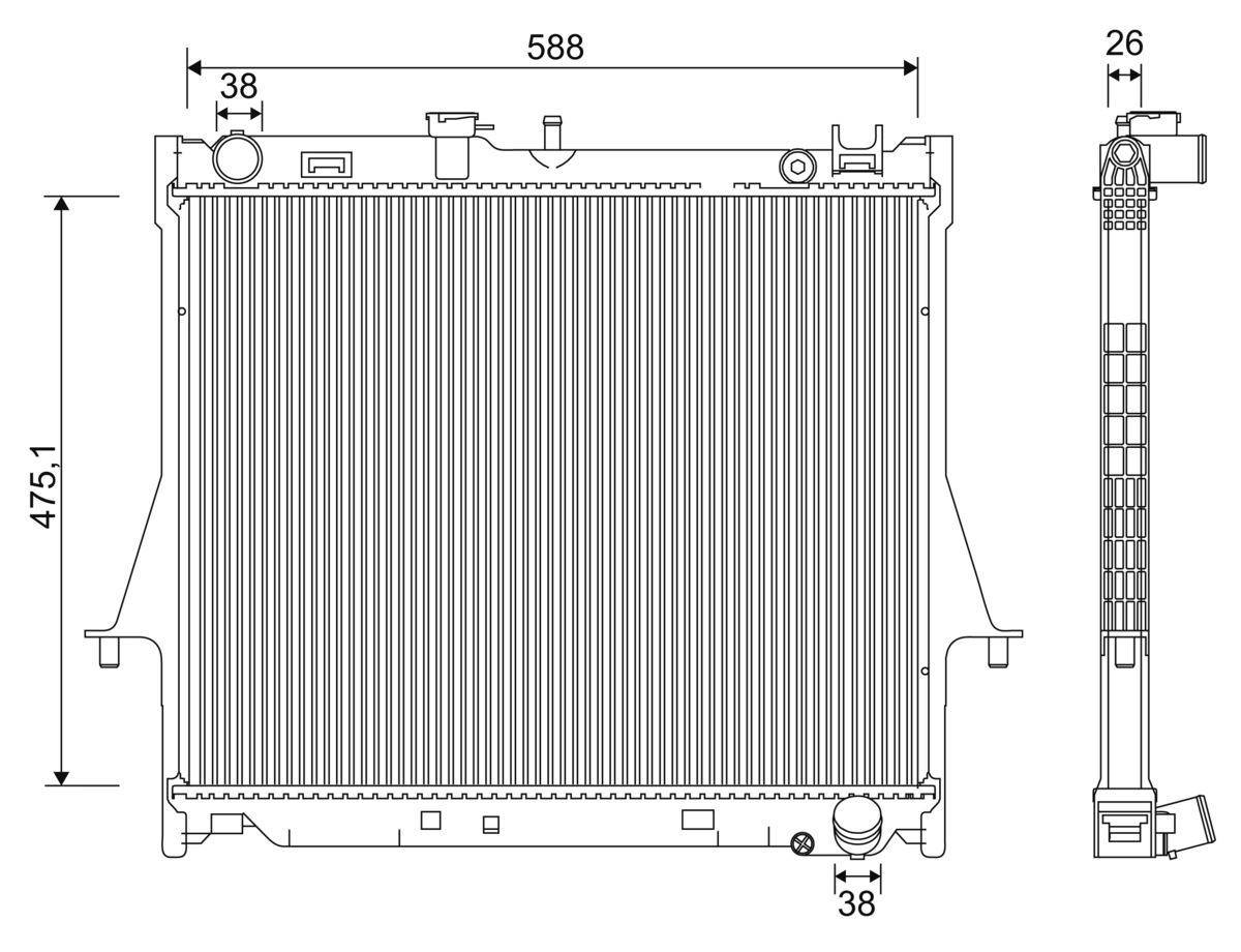 Radiator, engine cooling (701231)