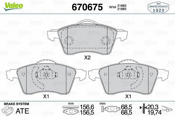 Brake Pad Set, disc brake (670675)