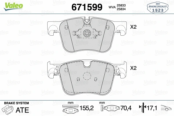 Brake Pad Set, disc brake (671599)