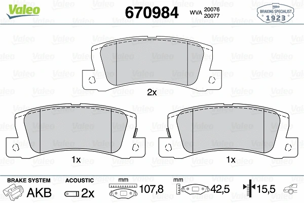 Brake Pad Set, disc brake (670984)