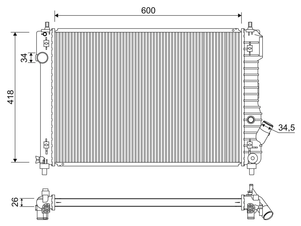 Radiator, engine cooling (701276)