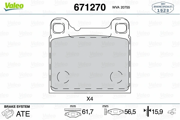 Brake Pad Set, disc brake (671270)