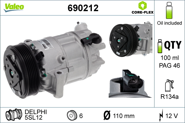 Compressor, air conditioning (690212)