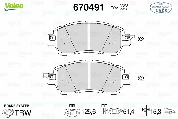 Brake Pad Set, disc brake (670491)