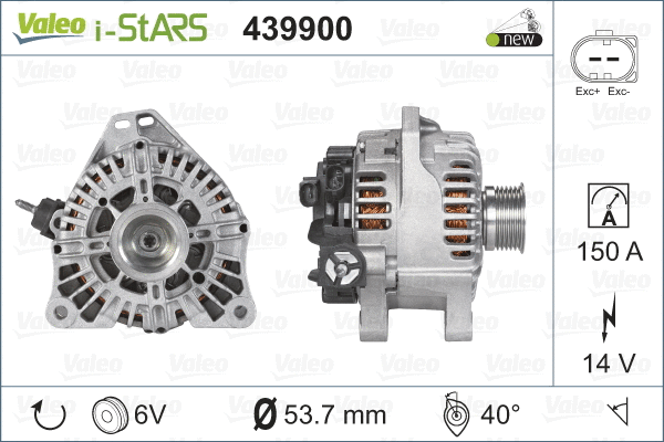 Alternator, starter
