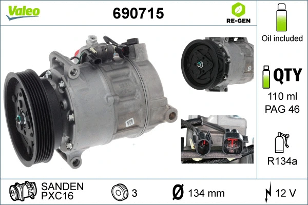 Compressor, air conditioning (690715)