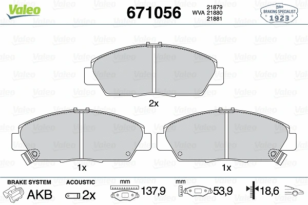 Brake Pad Set, disc brake (671056)