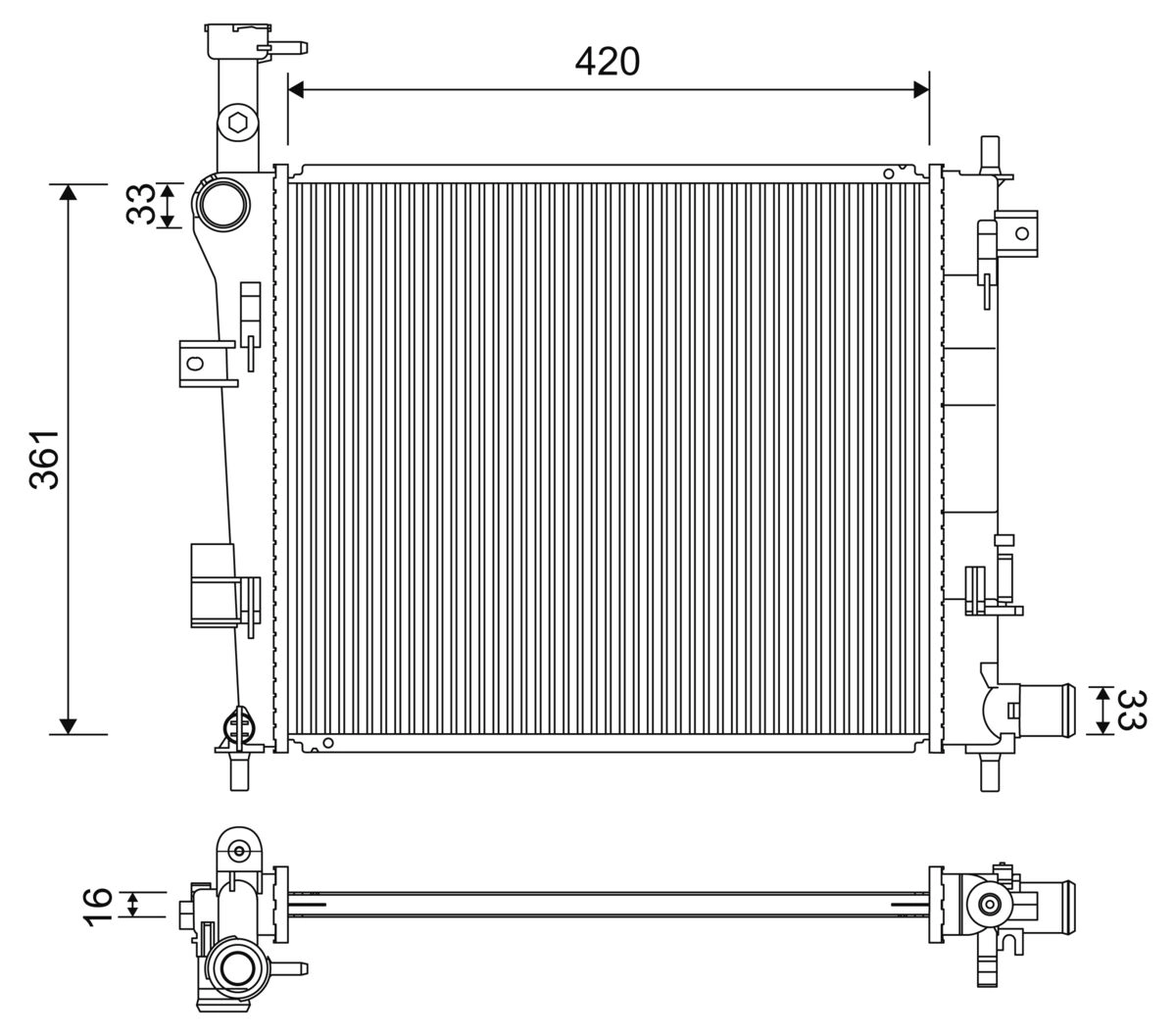 Radiator, engine cooling (701223)