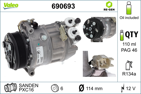 Compressor, air conditioning (690693)
