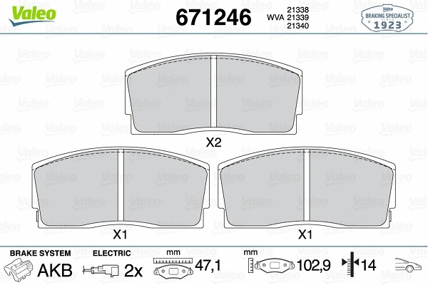 Brake Pad Set, disc brake (671246)