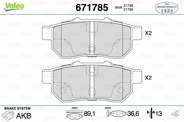 Brake Pad Set, disc brake (671785)