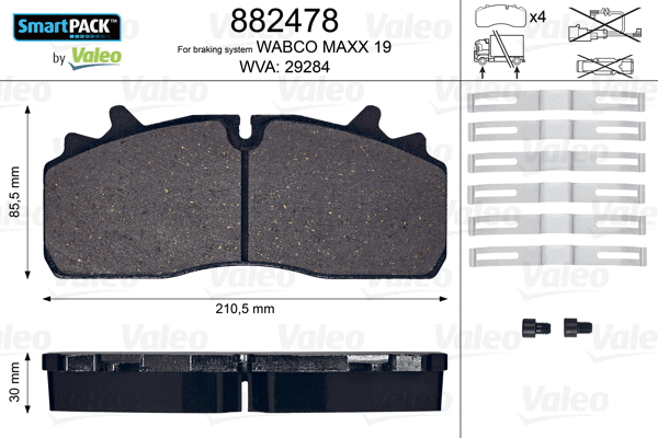 Brake Pad Set, disc brake (882478)