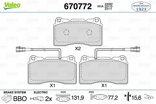 Brake Pad Set, disc brake (670772)