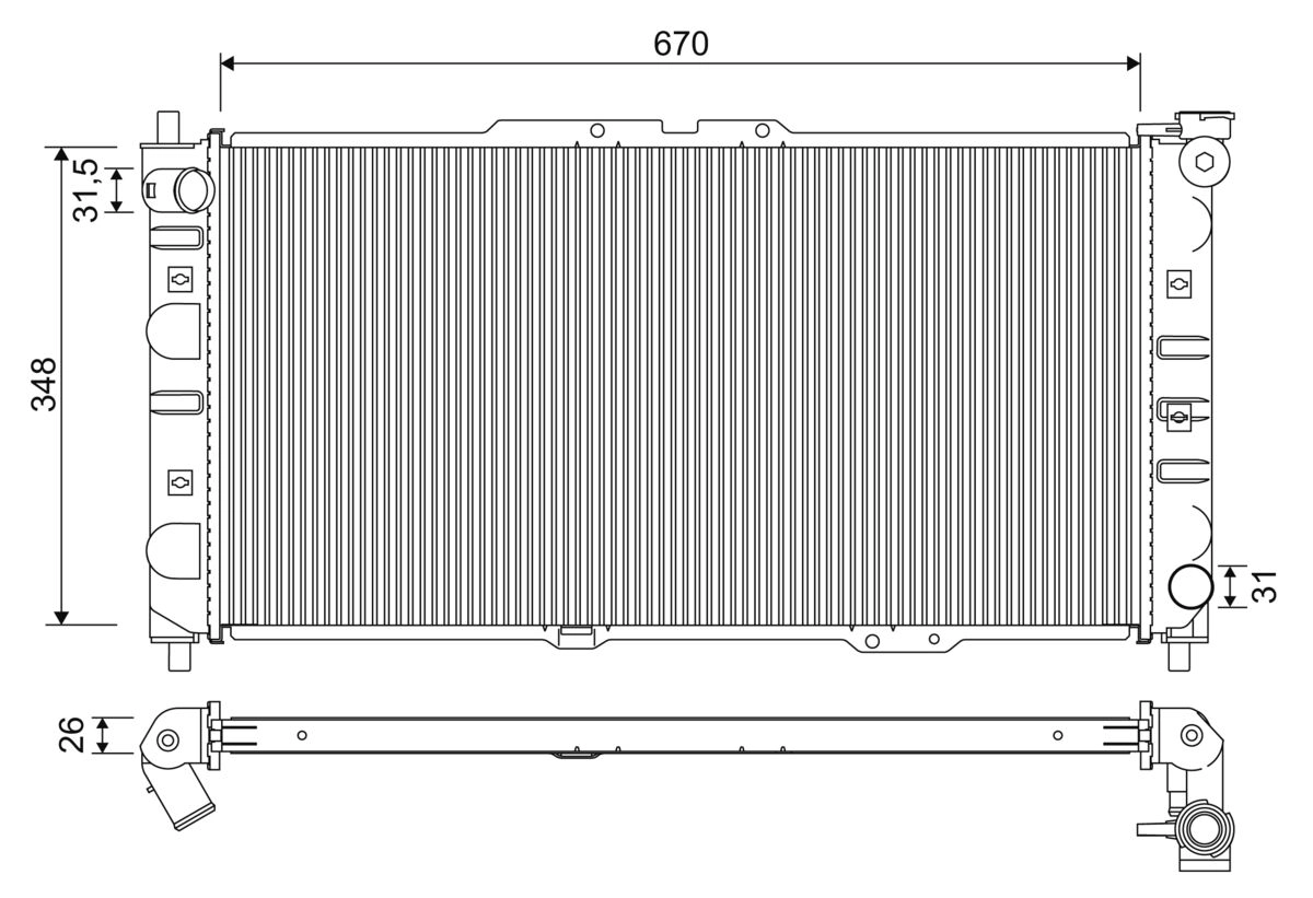 Radiator, engine cooling (701350)