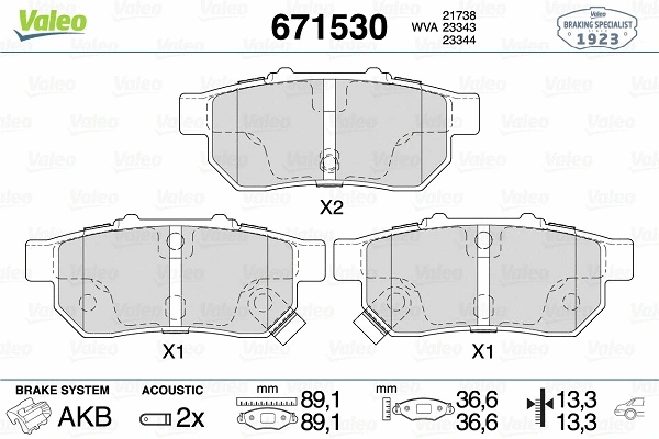 Brake Pad Set, disc brake (671530)