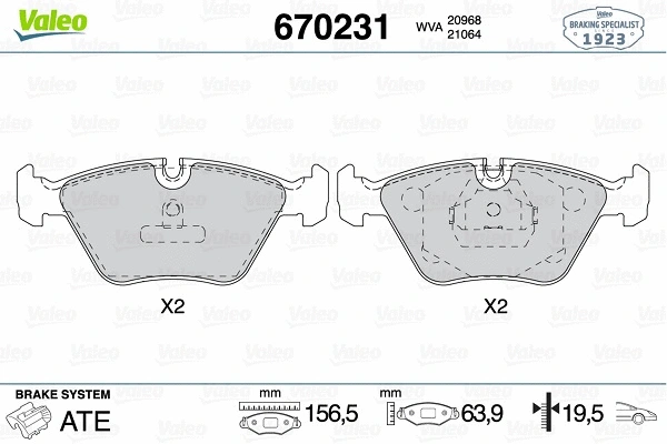 Brake Pad Set, disc brake (670231)