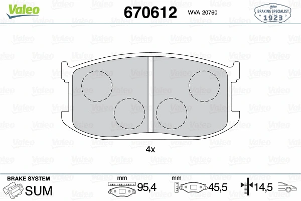 Brake Pad Set, disc brake (670612)