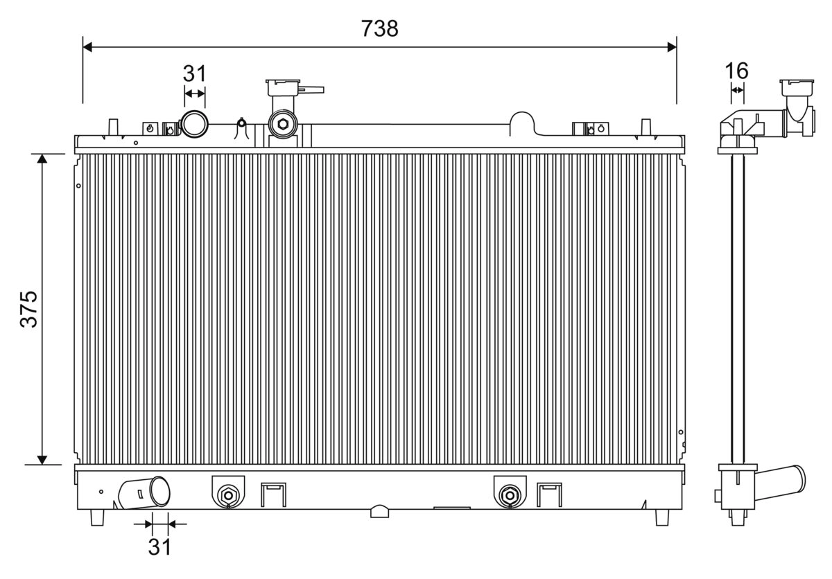 Radiator, engine cooling (701208)