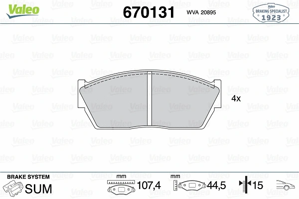 Brake Pad Set, disc brake (670131)