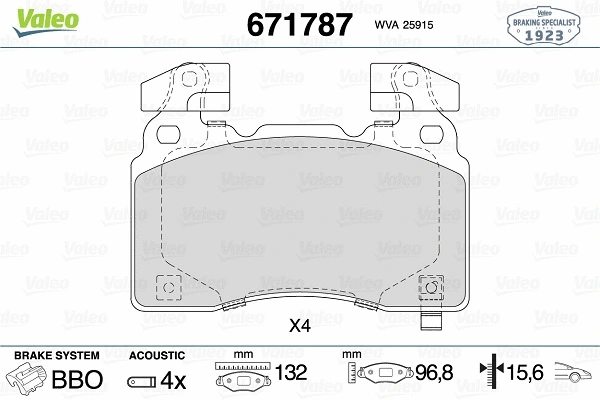 Brake Pad Set, disc brake (671787)