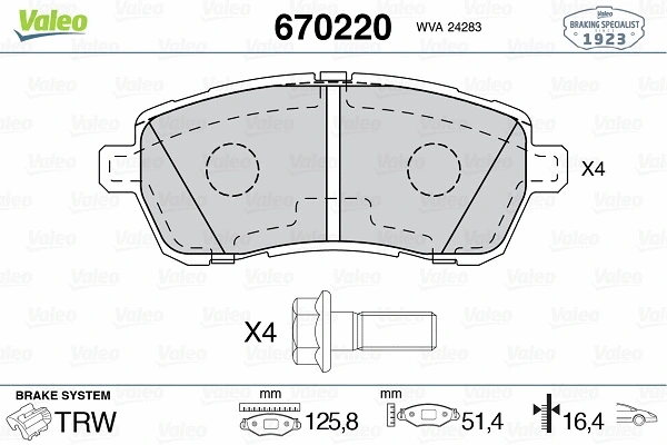 Brake Pad Set, disc brake (670220)