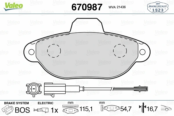 Brake Pad Set, disc brake (670987)