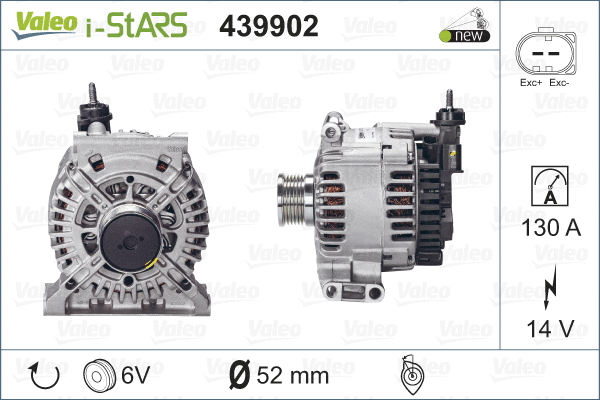 Alternator, starter