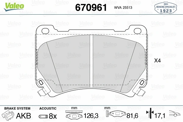 Brake Pad Set, disc brake (670961)