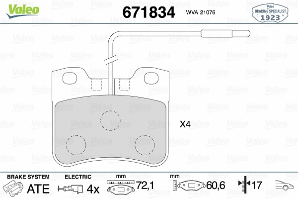 Brake Pad Set, disc brake (671834)