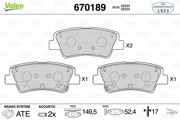 Brake Pad Set, disc brake (670189)