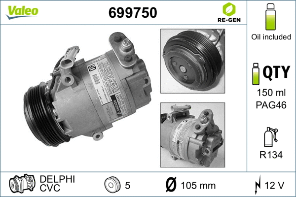 Compressor, air conditioning (699750)