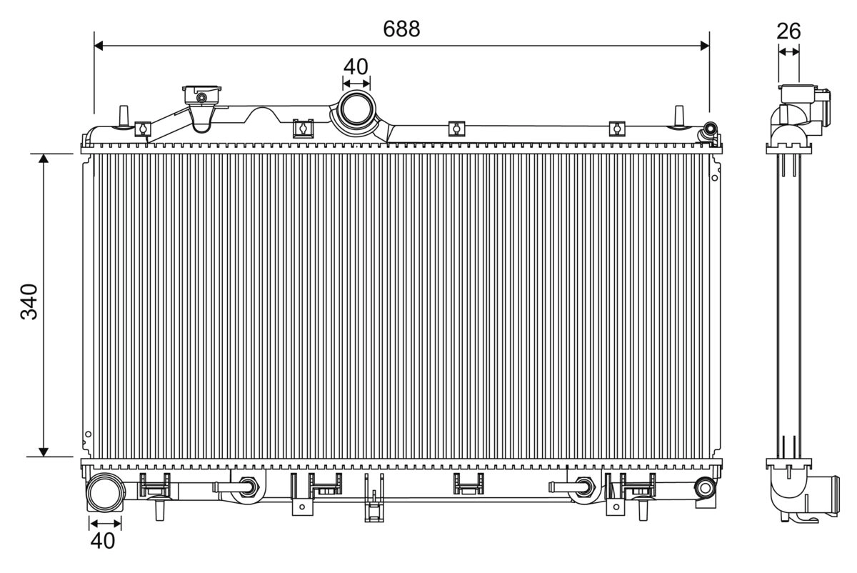 Radiator, engine cooling (701196)