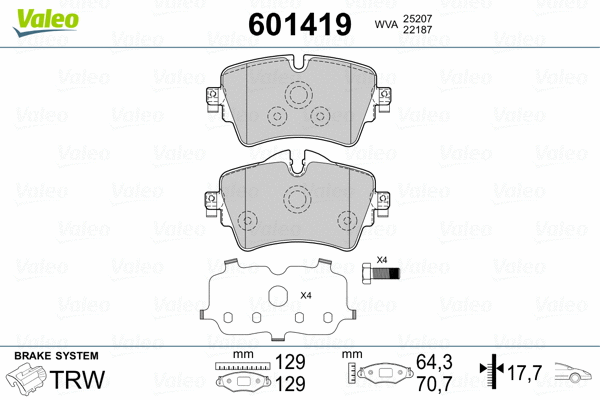 Brake Pad Set, disc brake (601419)
