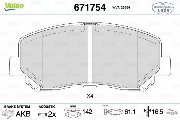 Brake Pad Set, disc brake (671754)