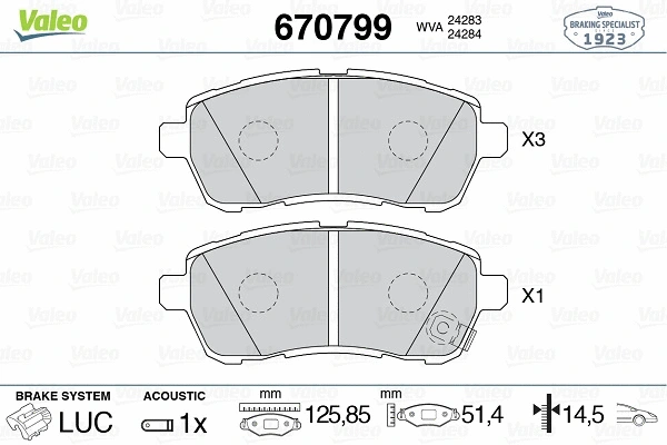 Brake Pad Set, disc brake (670799)