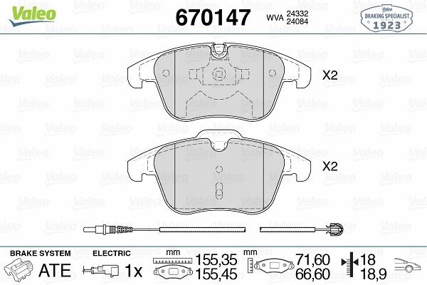 Brake Pad Set, disc brake (670147)