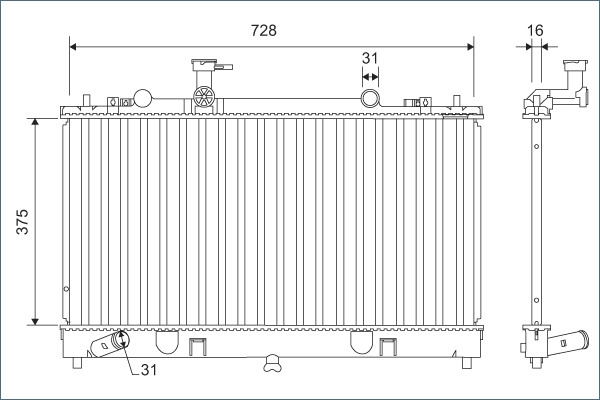 Radiator, engine cooling (701168)