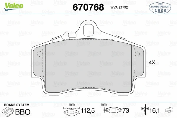 Brake Pad Set, disc brake (670768)