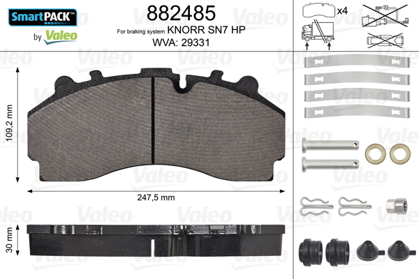 Brake Pad Set, disc brake (882485)