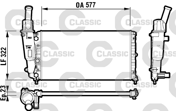 Radiator, engine cooling (232705)